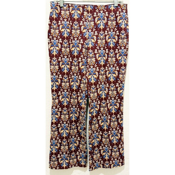 MAEVE By Anthropologie The Margot Kick Flare Damask Pattern Pants Women's Size S - Picture 4 of 9